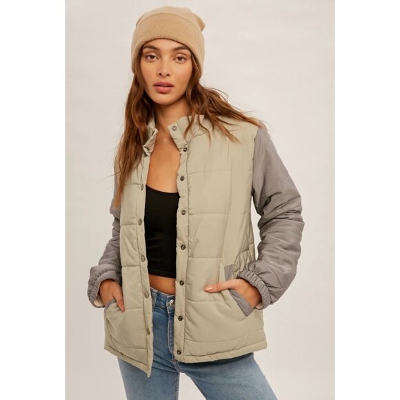 Hem & Thread Jackets & Blazers - NWT Hem & Thread Women's REVERSIBLE‎ Colorblock Winter Jacket Green Size Medium